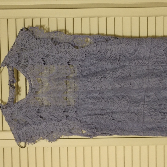 Intimately Free People Daydream Bodycon Blue Lace Backless Dress Size Large - Picture 4 of 14